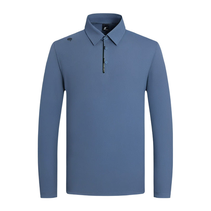 HUMTTO Men's Long Sleeve Performance Polo Shirt