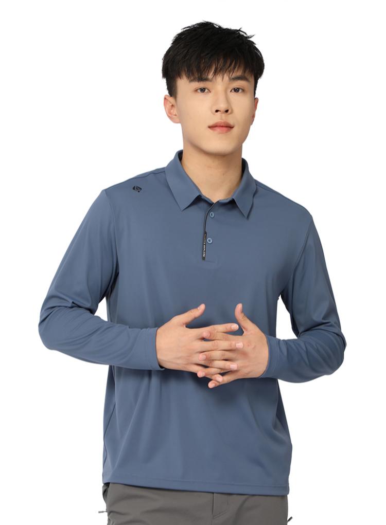 HUMTTO Men's Long Sleeve Performance Polo Shirt
