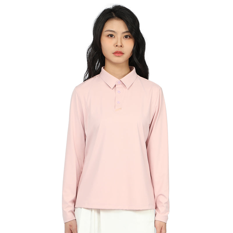 Humtto Women's Classic Long Sleeve Polo Shirt