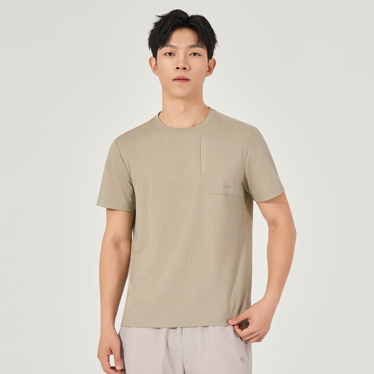 Humtto Men's Ribbed Comfort Pocket T-Shirt