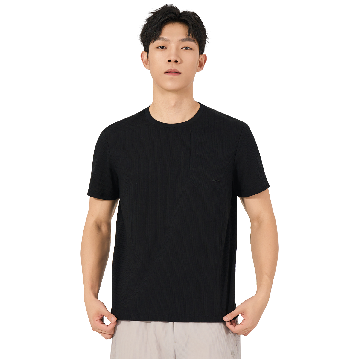 Humtto Men's Ribbed Comfort Pocket T-Shirt