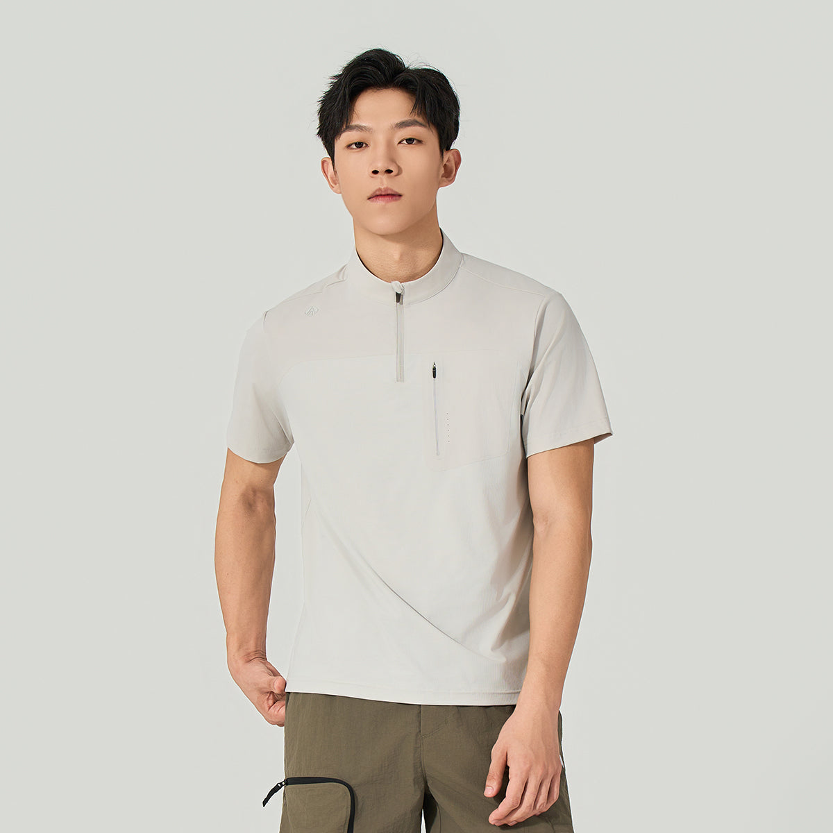 Humtto Men's CoolTouch Zip Neck Outdoor T-Shirt  Colors: