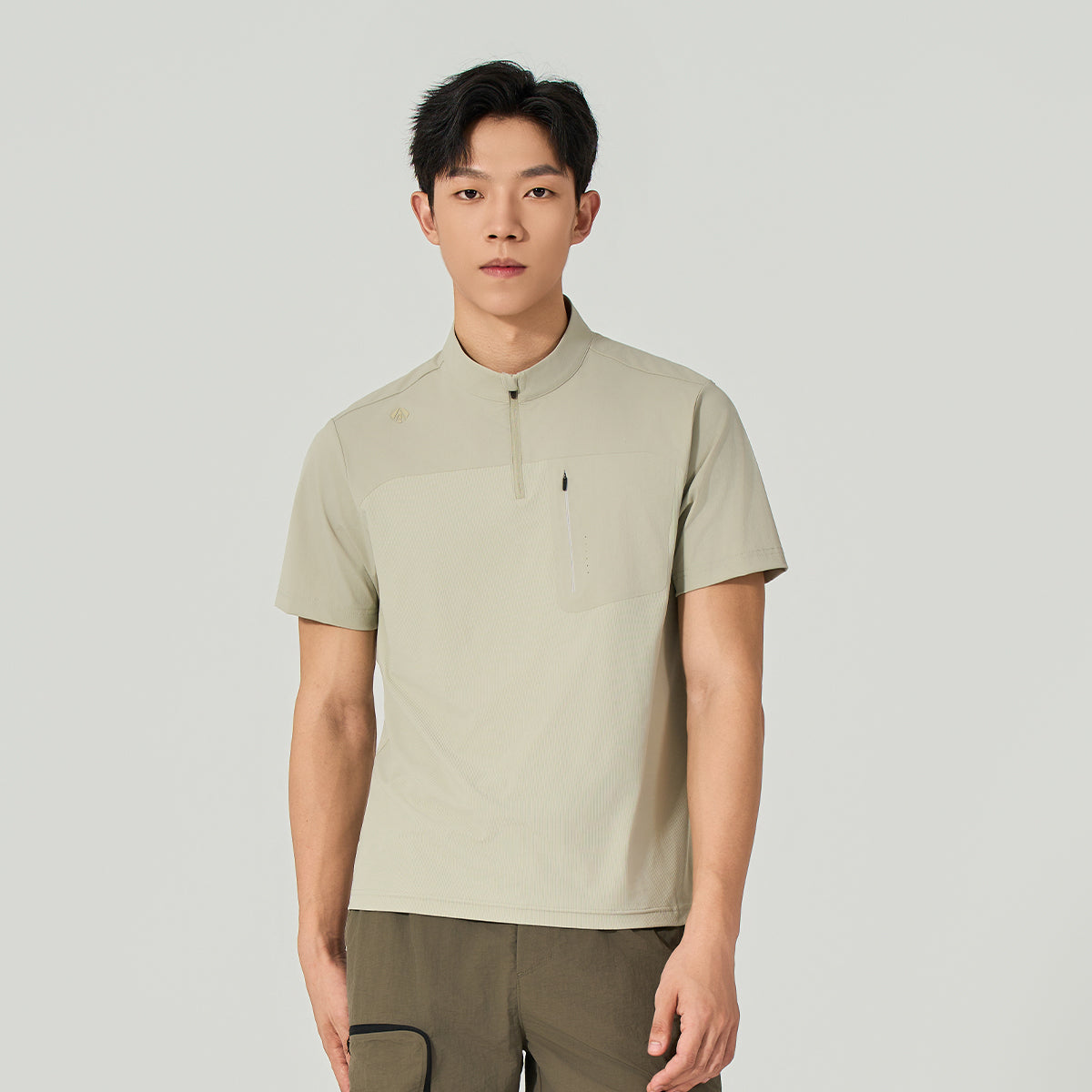 Humtto Men's CoolTouch Zip Neck Outdoor T-Shirt  Colors: